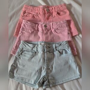 Zara Kids Shorts Jeans Denim Light Pink Bright Pink & Blue Girls Sz 9 CM~134 X3